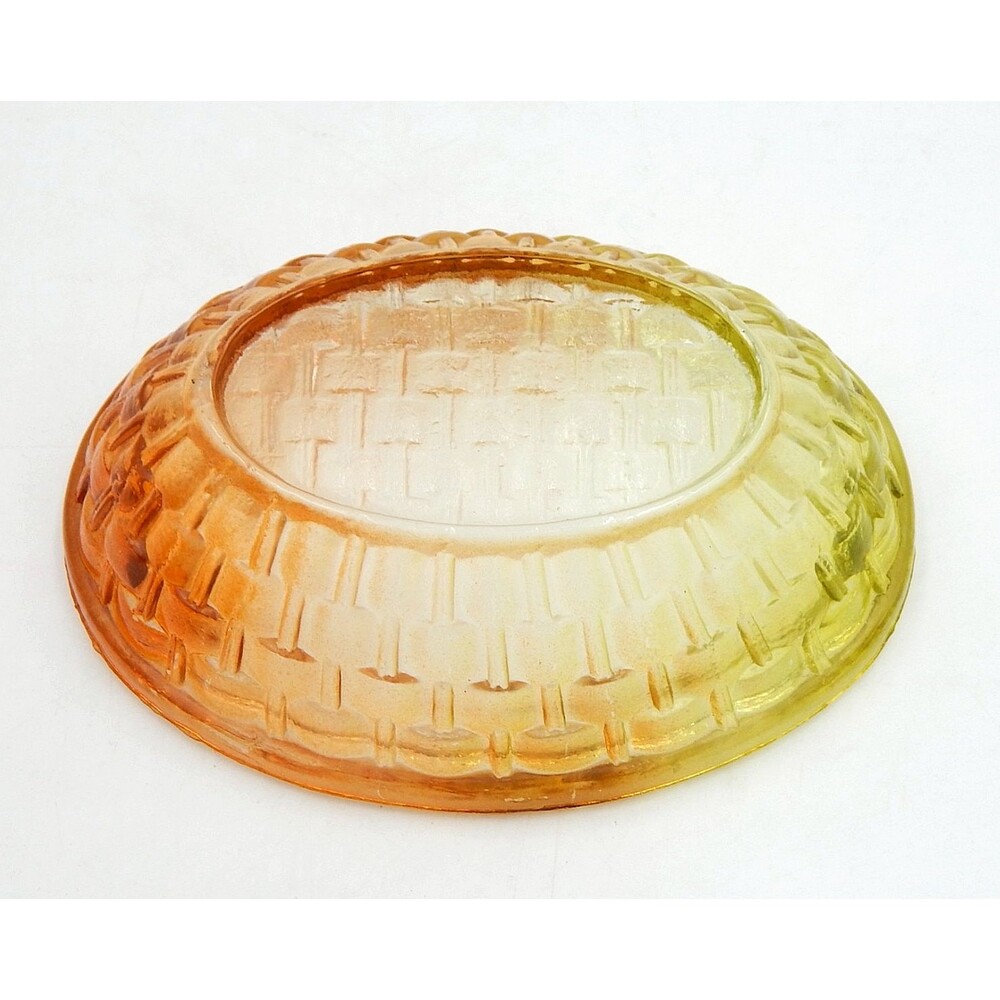 Glass Hen On Nest Ombre Amber Yellow 6 Inch Covered Candy Dish Vintage - Picture 12 of 14